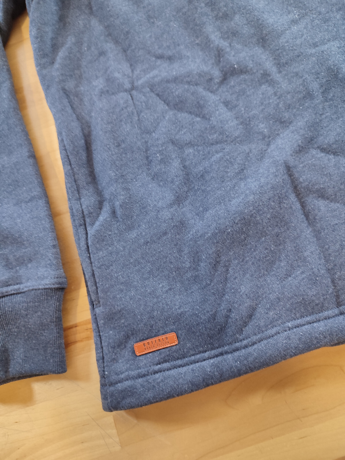 Buffalo David Bitton Men’s Half-Zip Fleece Hoodie Hooded Jacket Blue Size Large