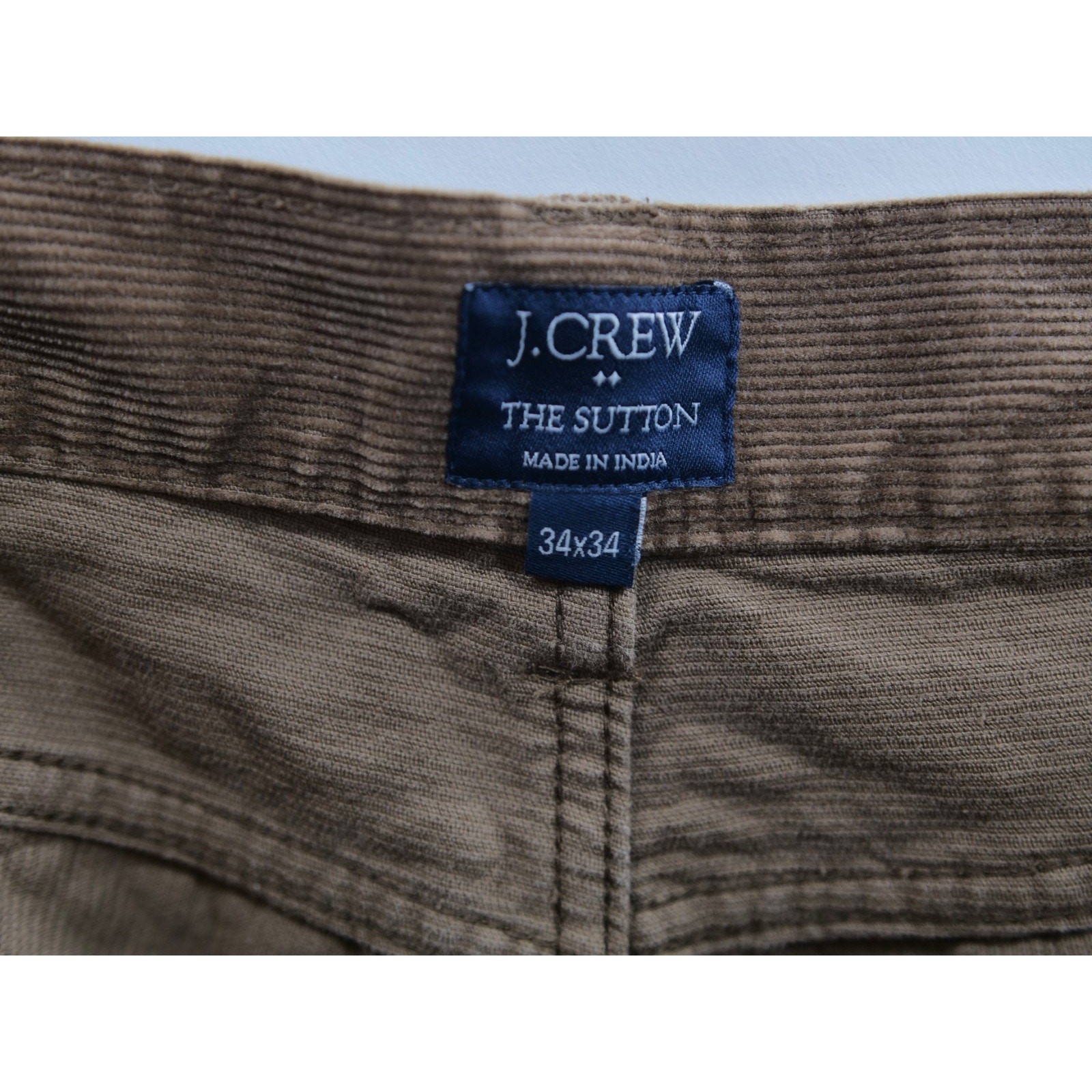 J. Crew The Sutton Corduroy Pants Brown Mens Size 34×34 Straight Fit 100% Cotton