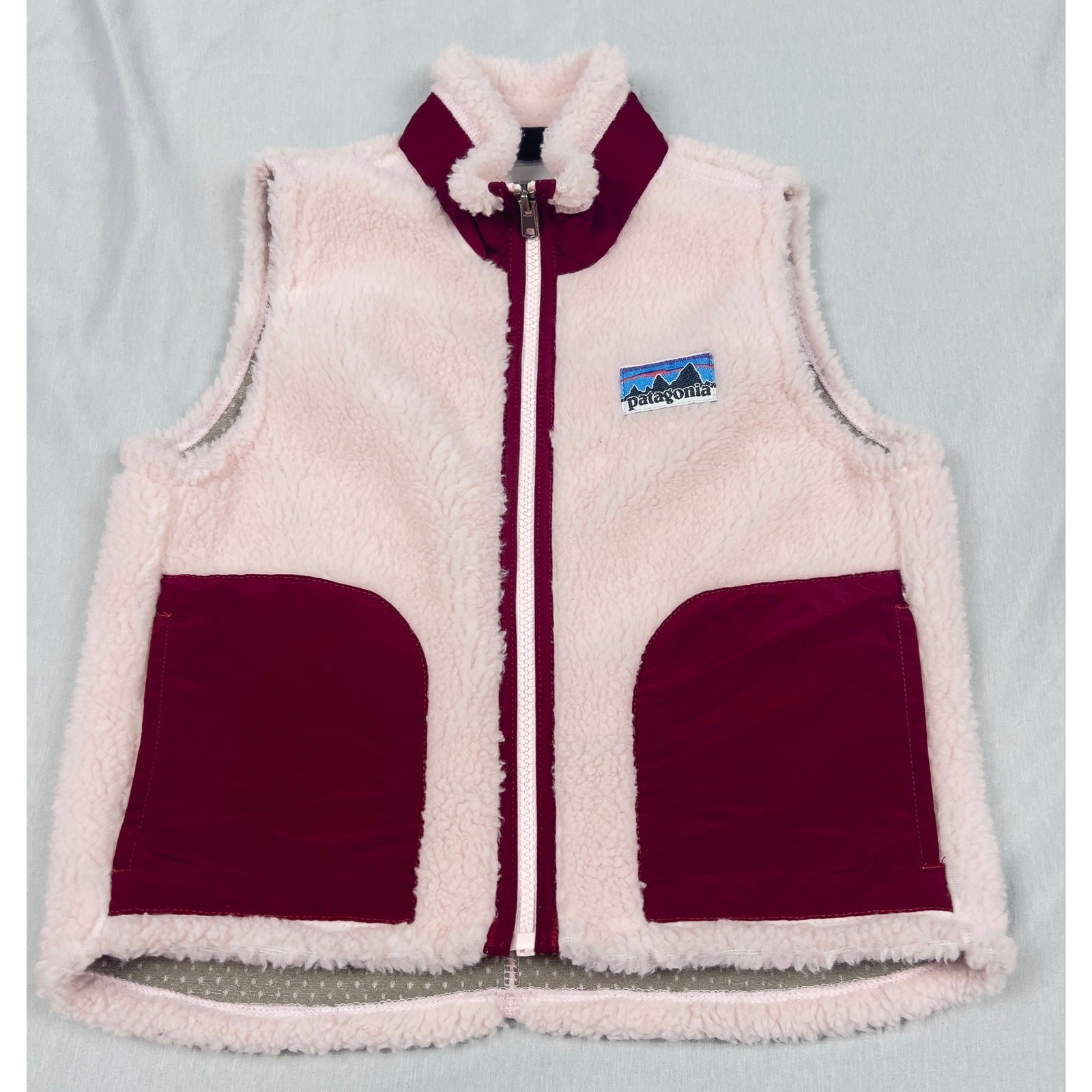 Vintage 2008 Patagonia Kids Retro-X Vest 65615 XS 5-6 Petal Pink Fleece 2008