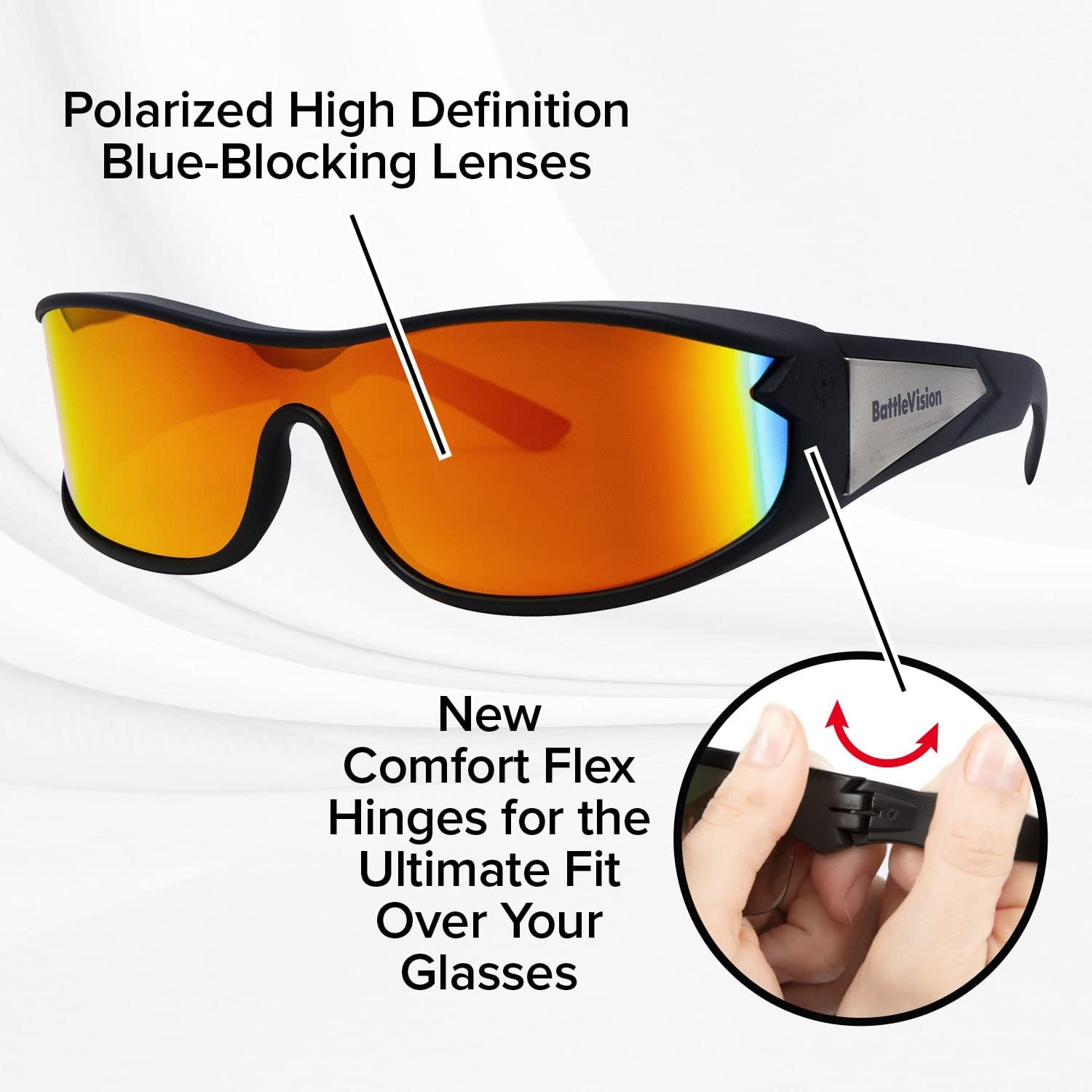 Wrap Arounds HD Polarized Sunglasses, AS-SEEN-ON-TV, Fits Over Your Prescript…