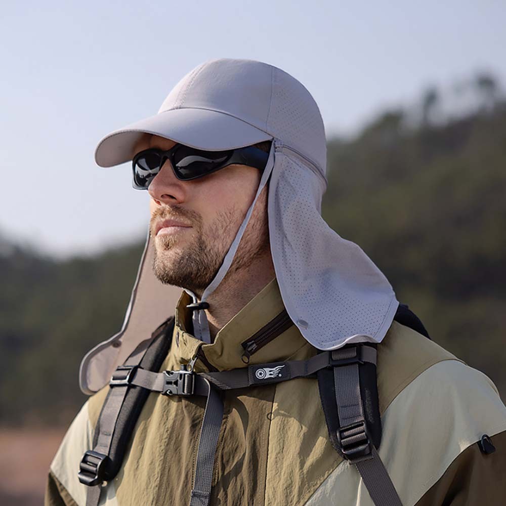 3 in1 Fishing Hat with Face & Neck Flap UV Protection Breathable Sun Shade Cap