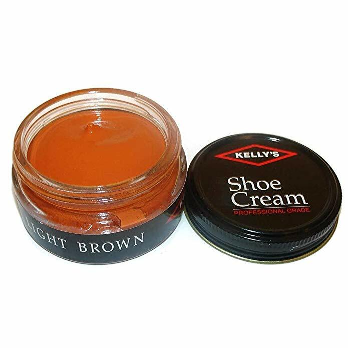 Kelly’s Shoe Cream – Professional Shoe Polish – 1.5 oz – Light Brown (2-Pack)