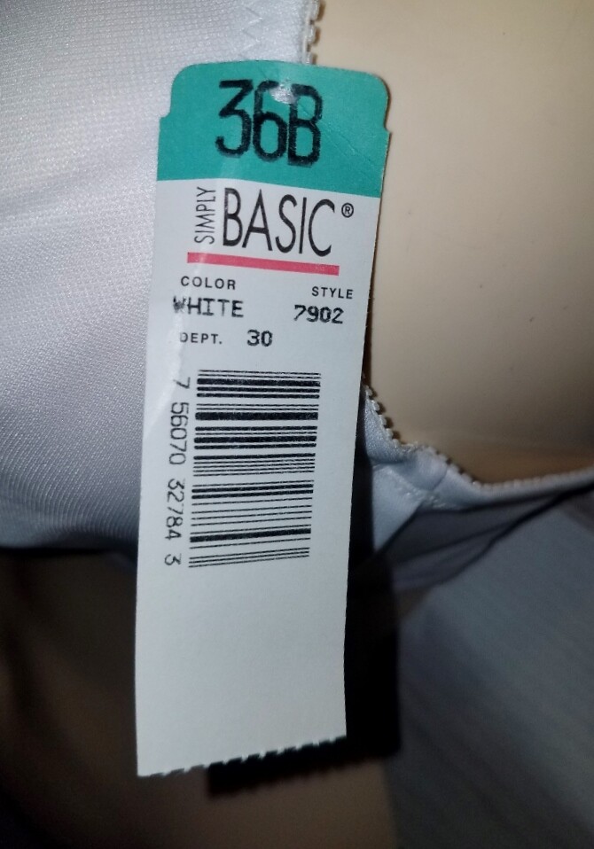 VTG NWT 90s Simply Basic 36B 7903 White Lace Trim underwire unlined Stretch