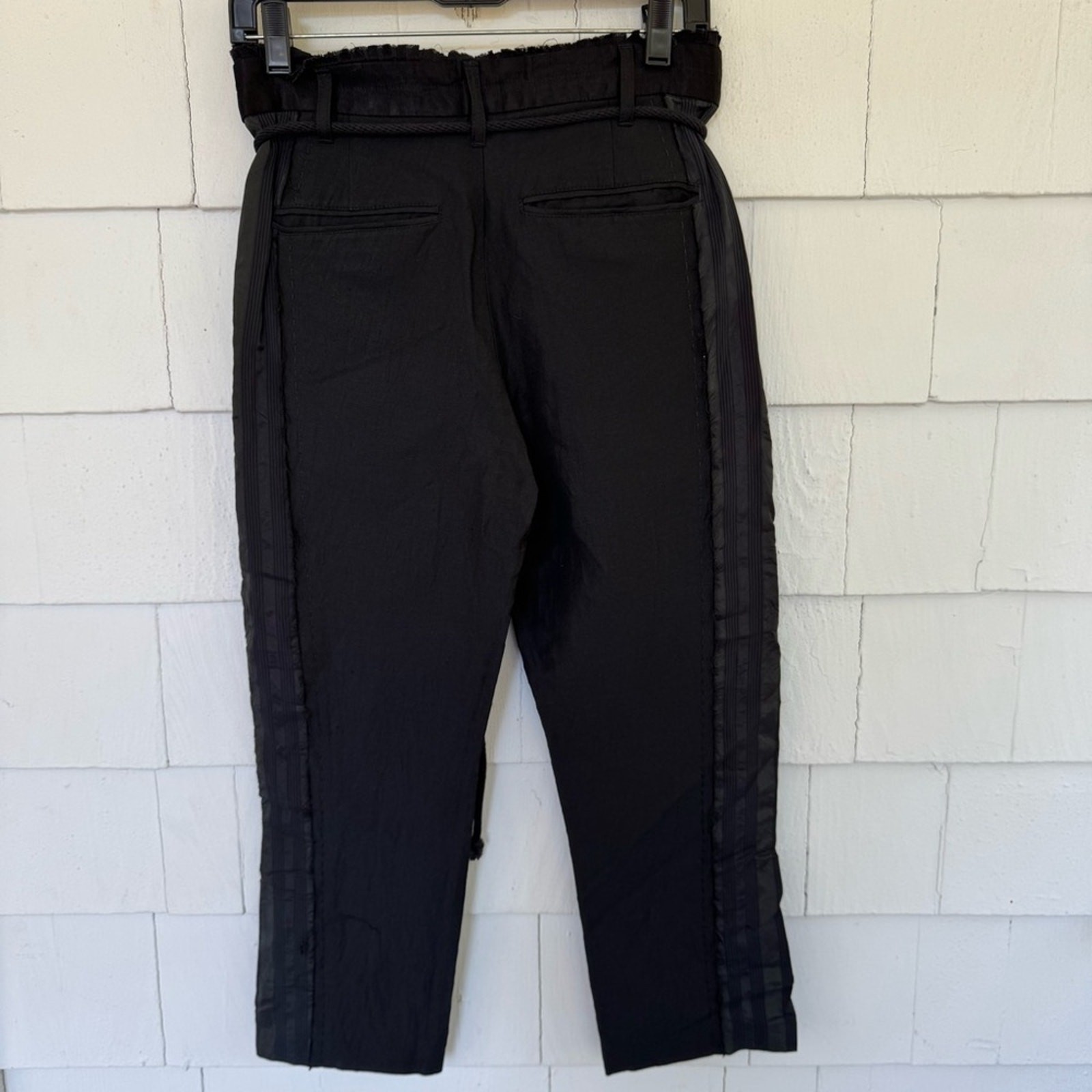 Ann Demeulemeester Side Panel Rope Tie Tuxedo Pants Black size EU34 US2