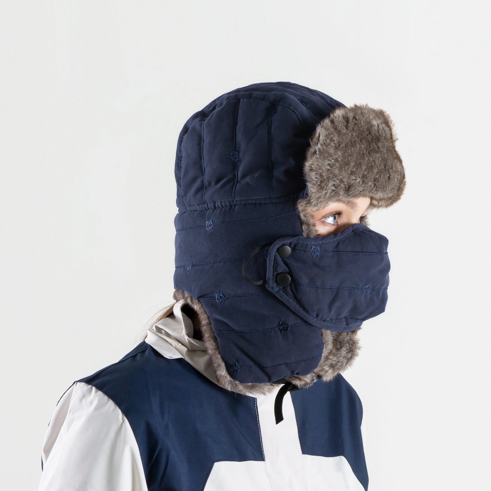Winter Ear Flap Thermal Hat Fur Warm Snow Ski Cap Hat Face Mask for Cold Weather
