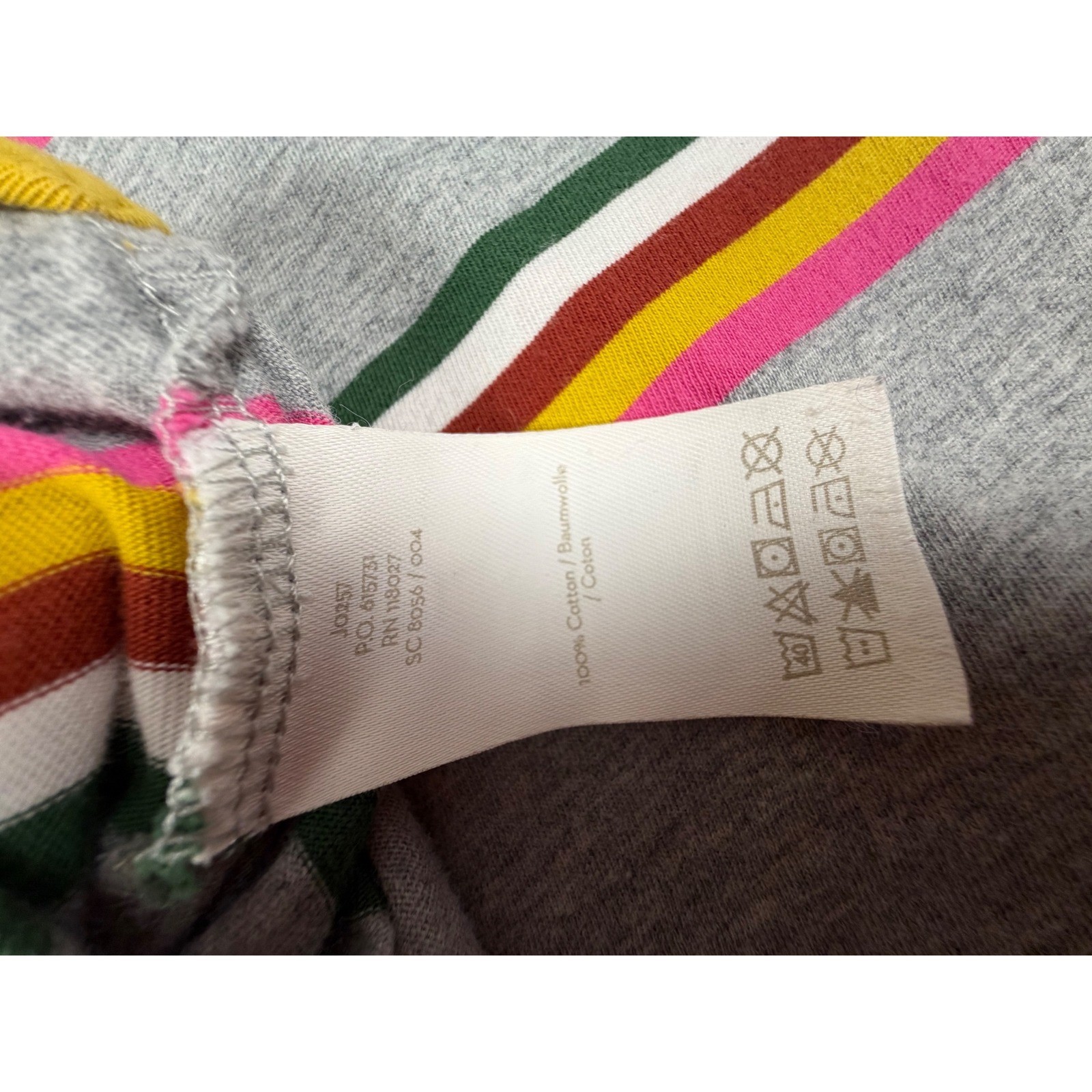 Boden Long Sleeve T-Shirt Womens Size 6 Gray Excellent Striped Cotton