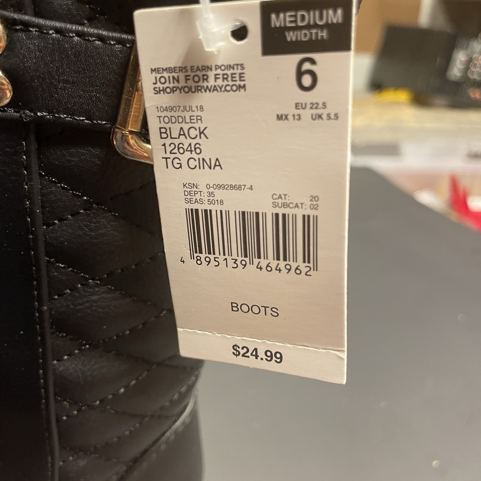 Piper TG CINA Size 6 Zip Up Toddler Boots Black With Adjustable Buckles 12646