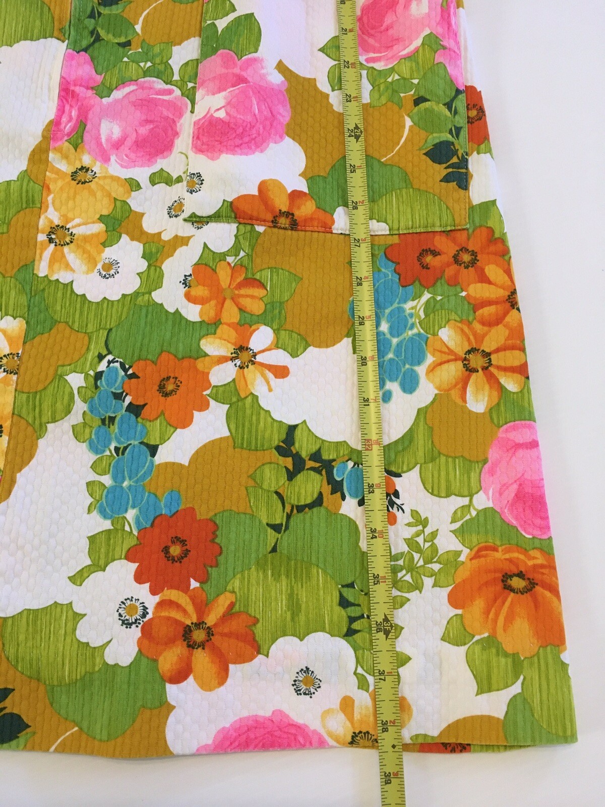 Shaker Square by Bill Sims Vintage Housecoat Front Pockets Metal Zip 60s M/L