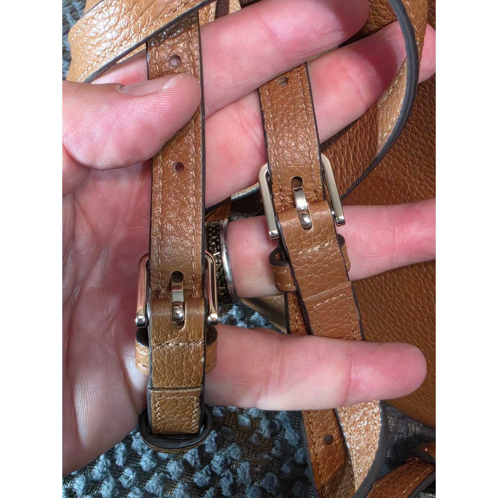 Kate Spade New York Pebbled Leather Backpack Brown Drawstring Magnetic Flap Bag