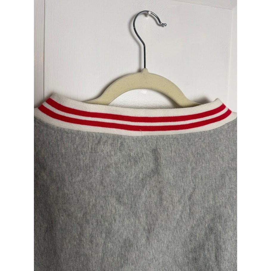 Champion Cropped V-Neck Oversized Sweatshirt College Prep Yarn Dye Stripe Small