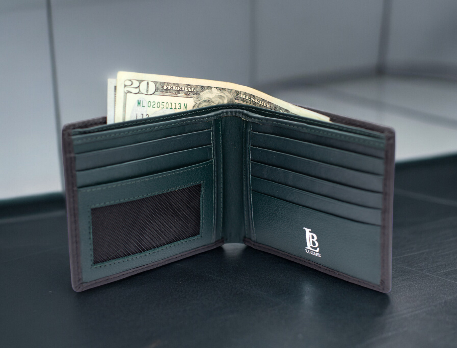 Genuine Leather Minimalist Bifold Wallets For Men RFID Blocking Slim Mens Wallet
