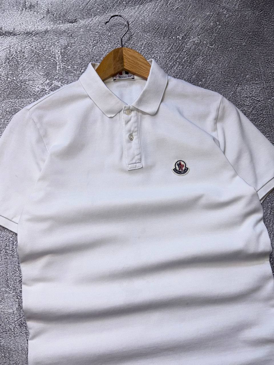 Authentic Moncler Polo Shirt White Red Blue Size S Logo