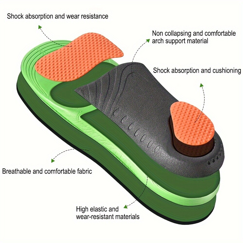 Ergonomic Insoles Gel Orthotic Running Insert Shoe Pad Arch Support Heel Cushion