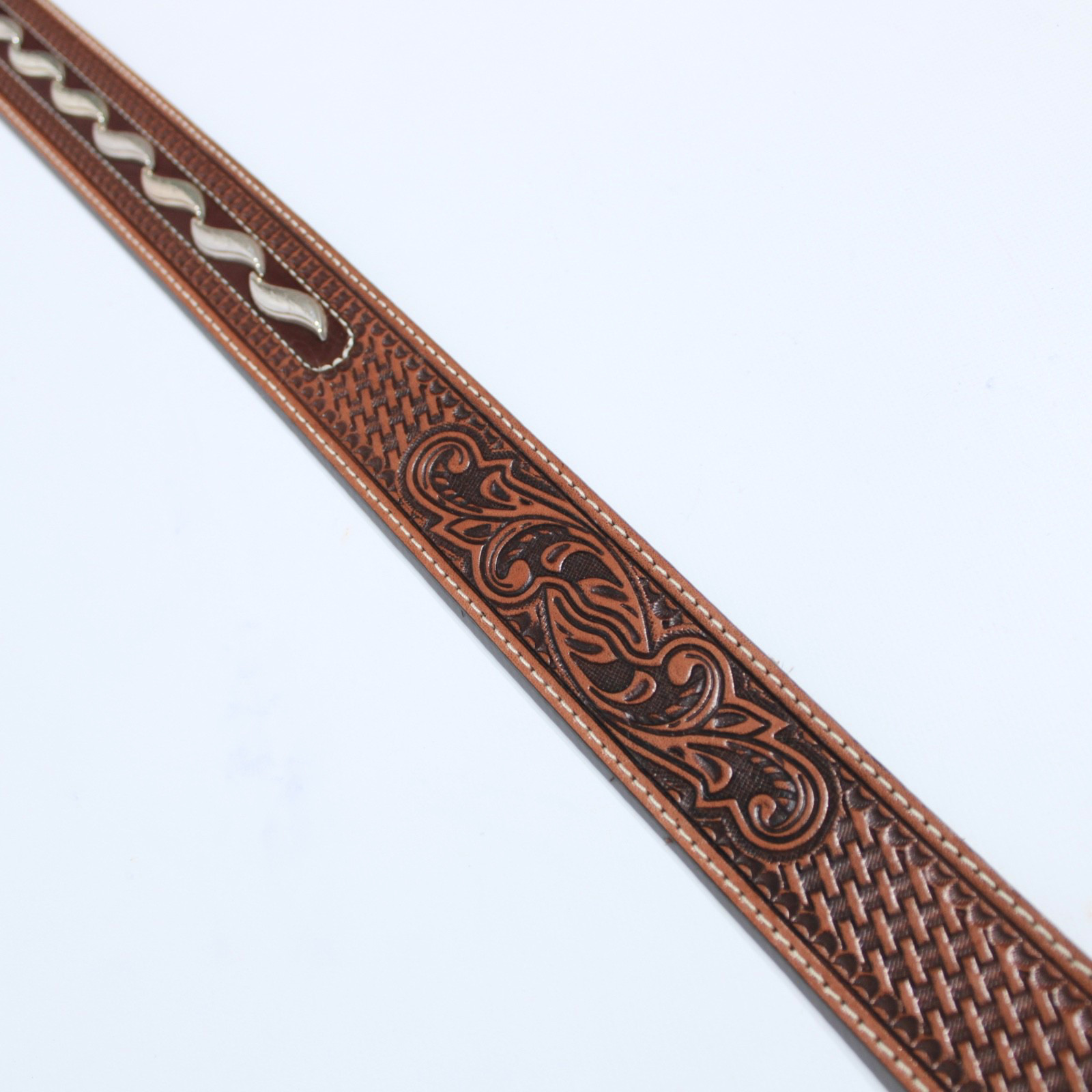 NWT Tony Lama Made in USA Brown Leather Western Belt Men Size 36 (44″ x 1.5″)
