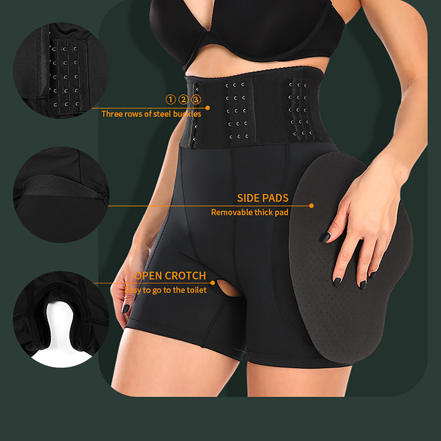 Women Butt Lift Shorts Hip Enhancer Crossdresser Shapewear Fake Ass Panties Pads
