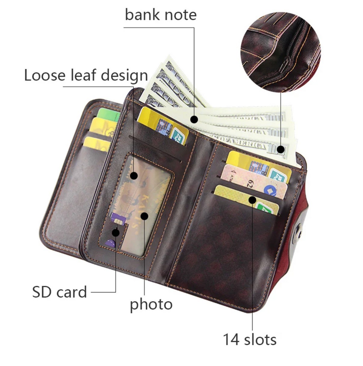 Menbense Premium Men’s Wallet,Magnetic buckle