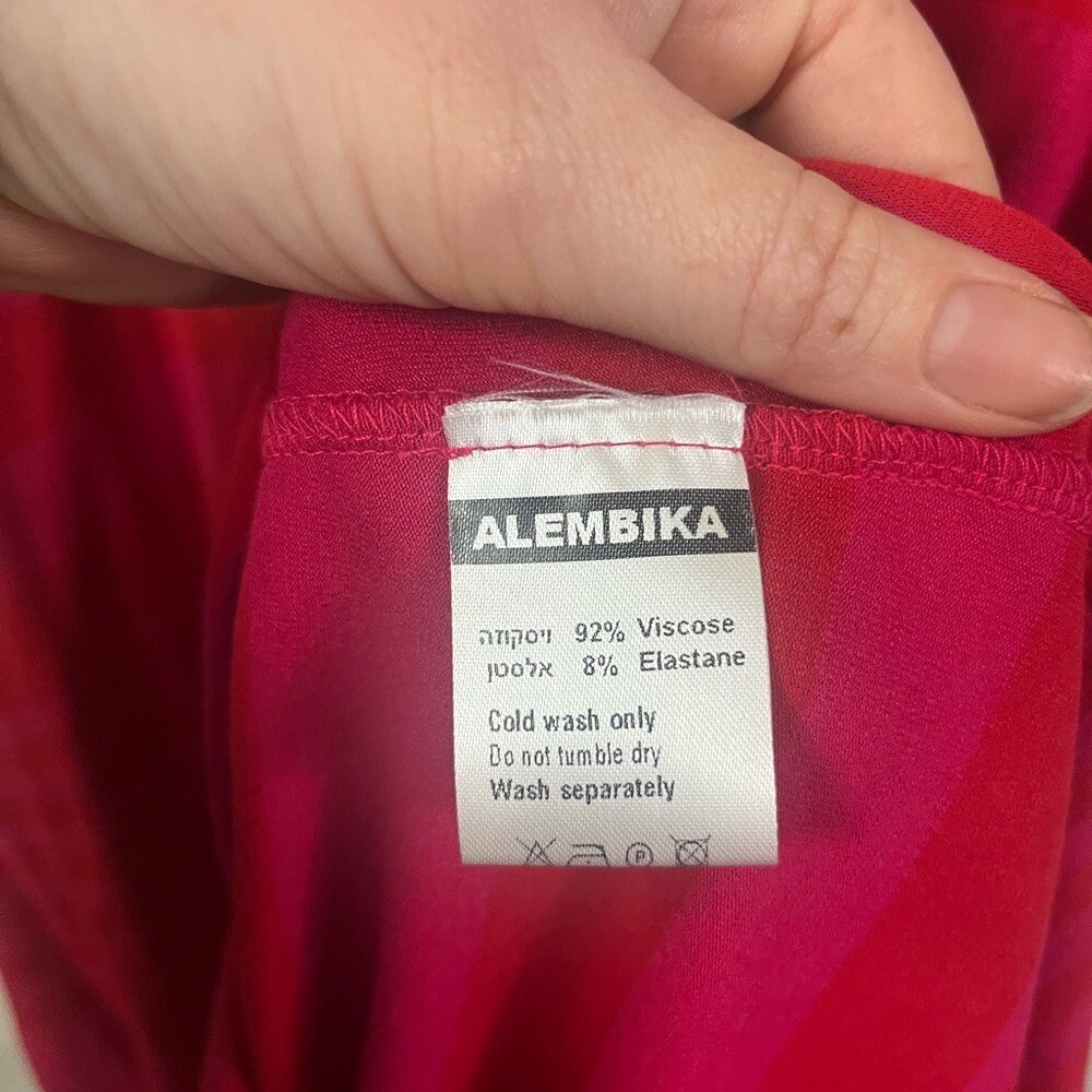 Alembika Women’s Striped Jersey Pink Sleeveless Tunic Top- Size 4