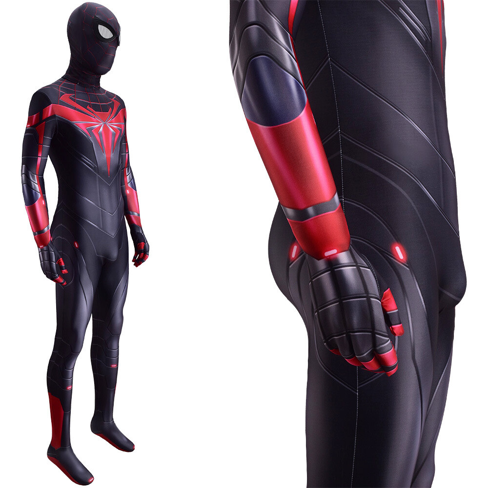 2021 Miles Morales Spiderman Jumpsuit Spider-man Cosplay Costume Suit Halloween