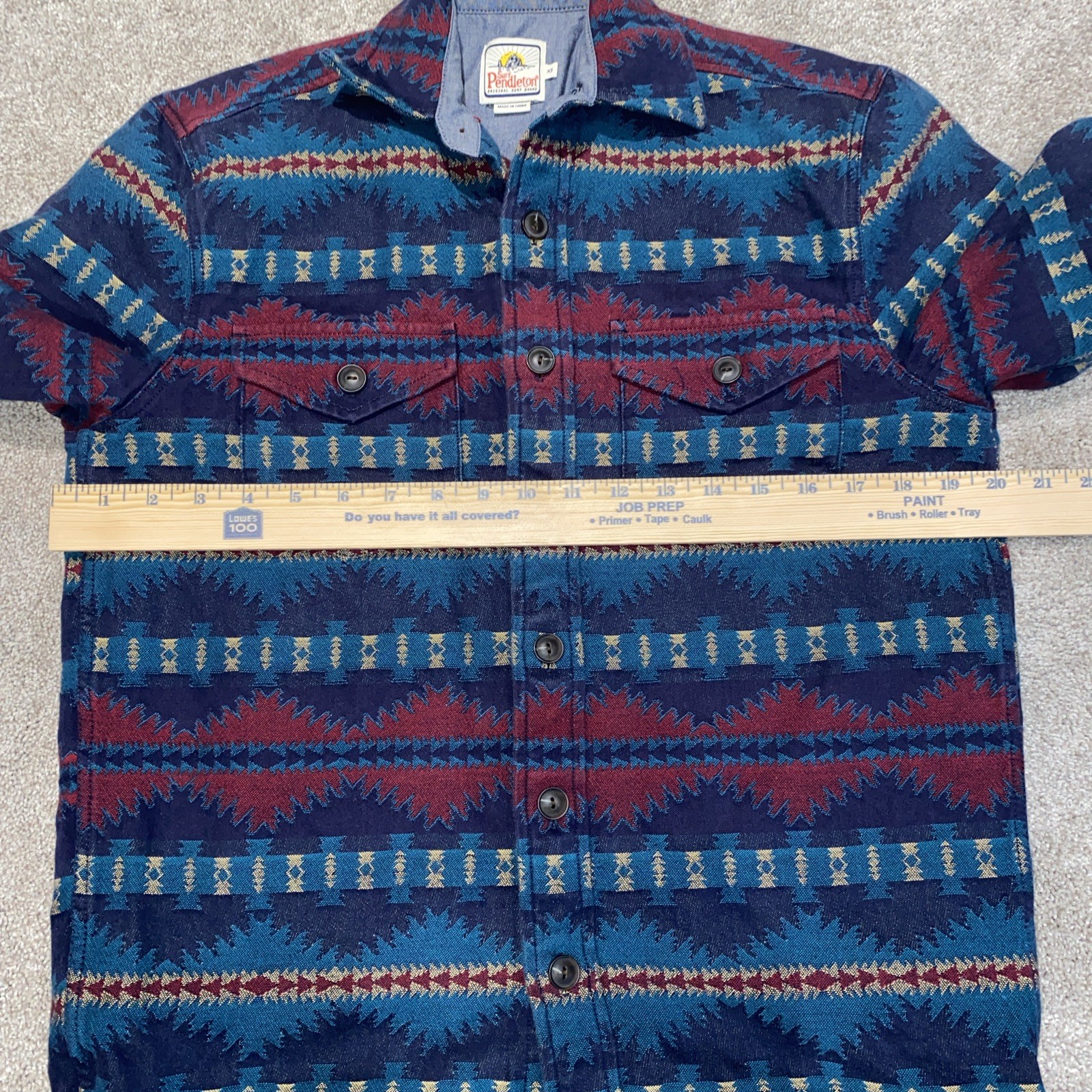 Pendleton Surf Pendleton Shirt Men’s XS Multicolor Southwestern Aztec Lined