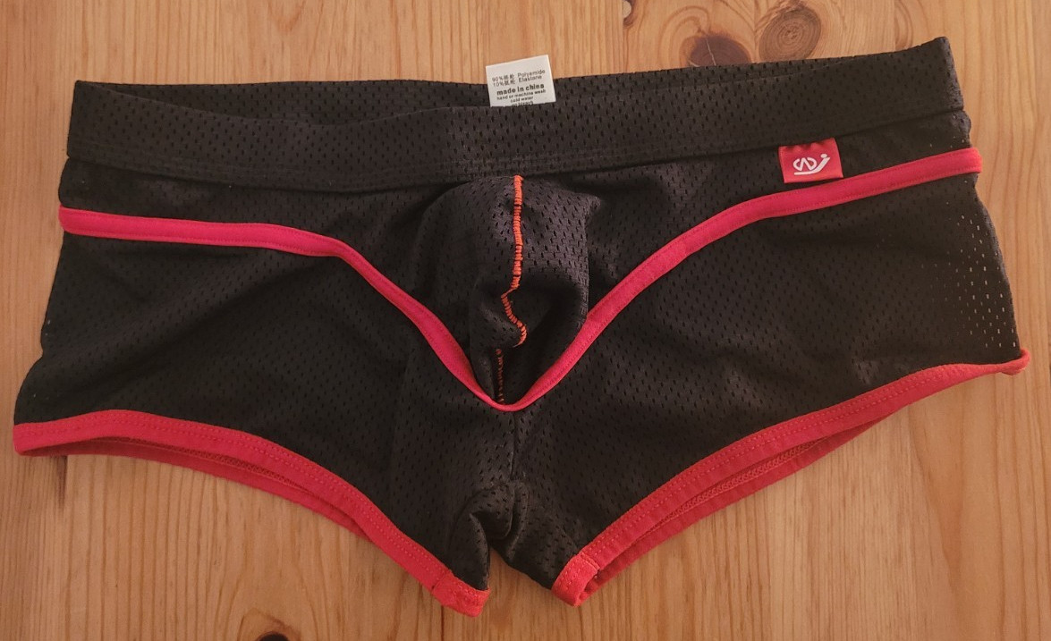 Mens Boxer Trunks Ice Silk Mesh Breathable Underpants Underwear – Medium Black