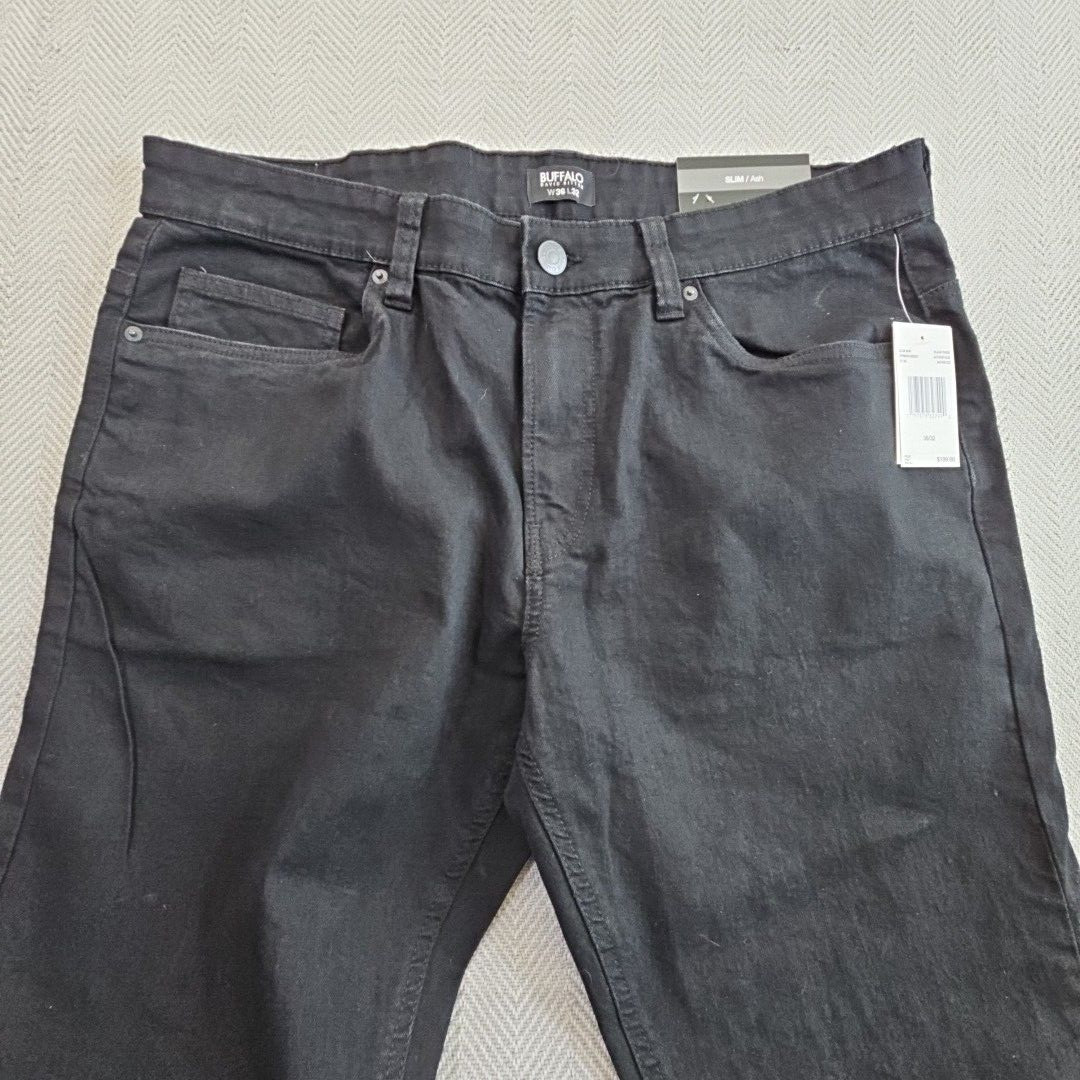 Buffalo David Bitton Ash Jeans Men’s Size W36 L32 Black Slim Fit NWT Classic