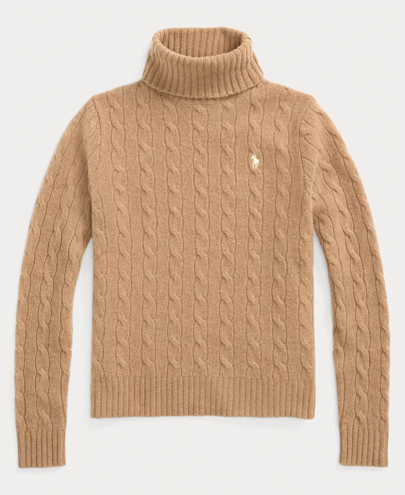 Polo – Women’s Classics 90% Wool 10% Cashmere Turtleneck Sweater, Brown, Large