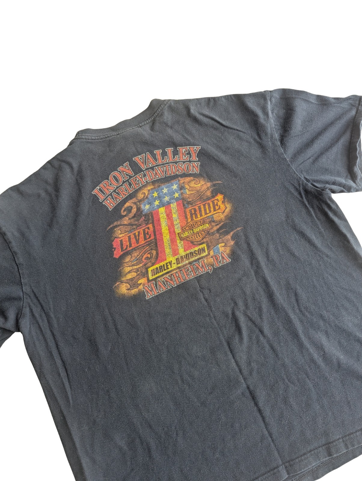 Harley-Davidson 2000s Tribal Biker Iron Valley PA Live To Ride T-shirt Mens XL