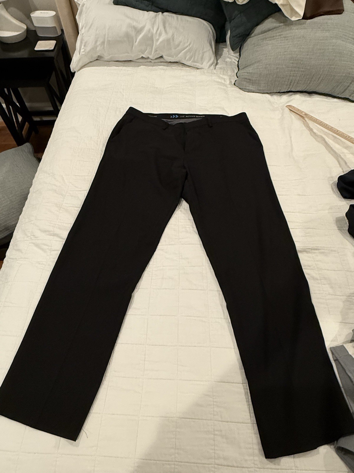 Haggar Men’s Black The Active Series Stretch Dress Pants Straight Leg 38W