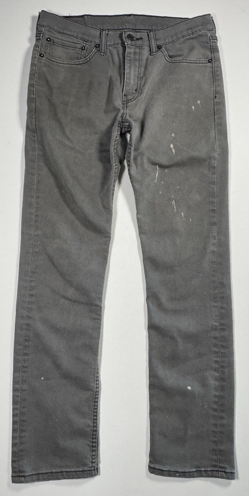 Levi’s 511 Slim Fit Jeans Men’s 32×32 Gray Denim Distressed Paint Splatter