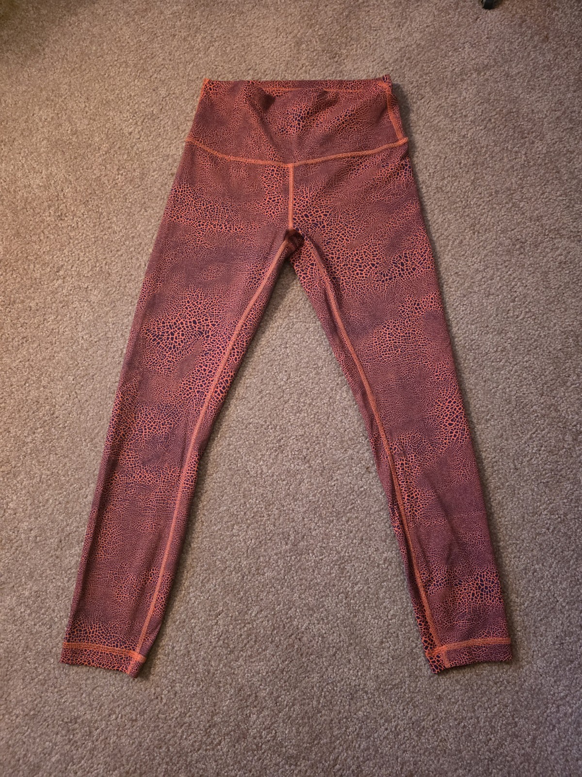 Lululemon Wunder Train High-Rise Tight leggings Crackle Glaze Orange Larkspur 6