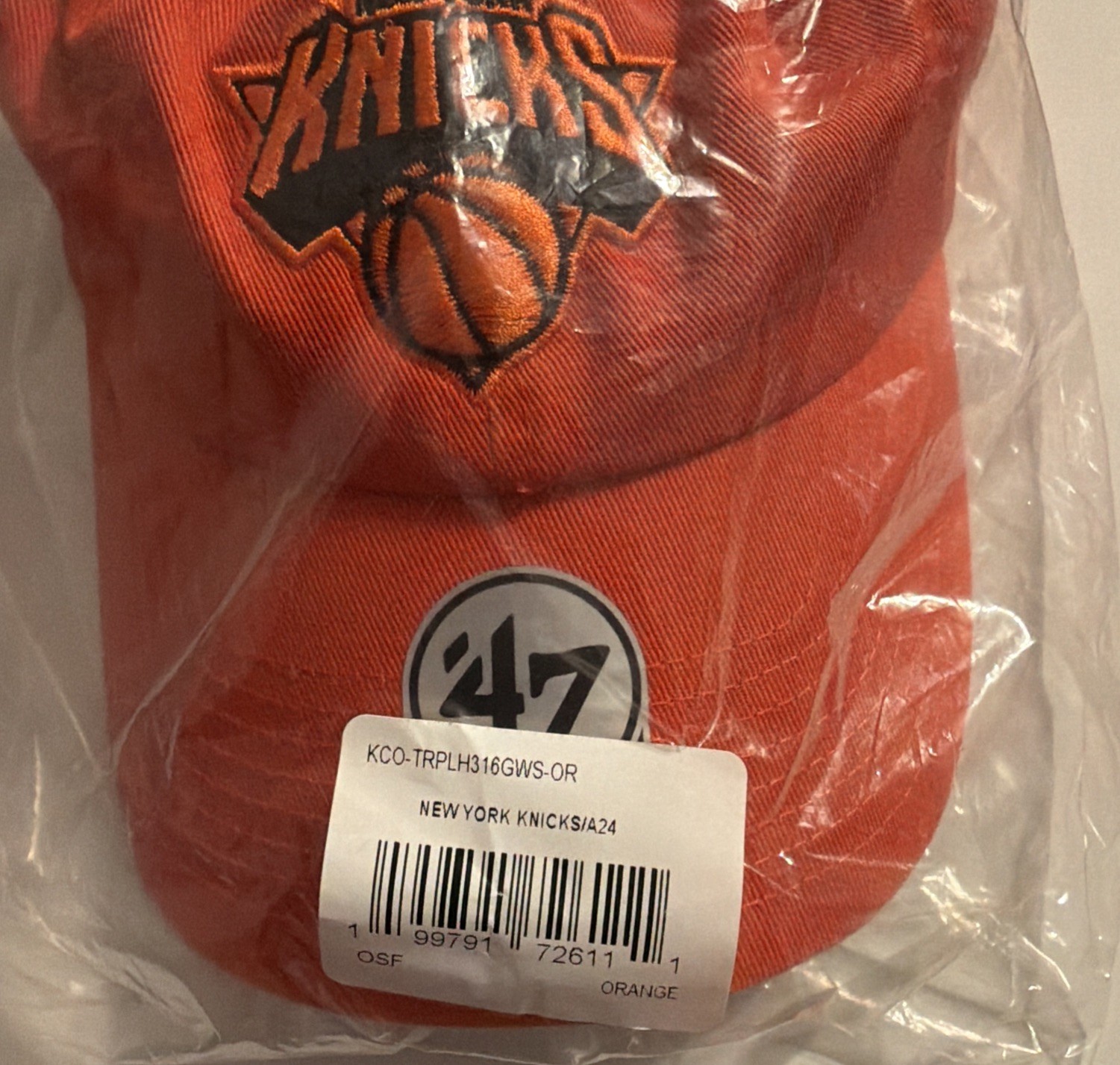 Marty Supreme A24 x ‘47 New York Knicks Embroidered Orange Hat In Hand DREAM BIG