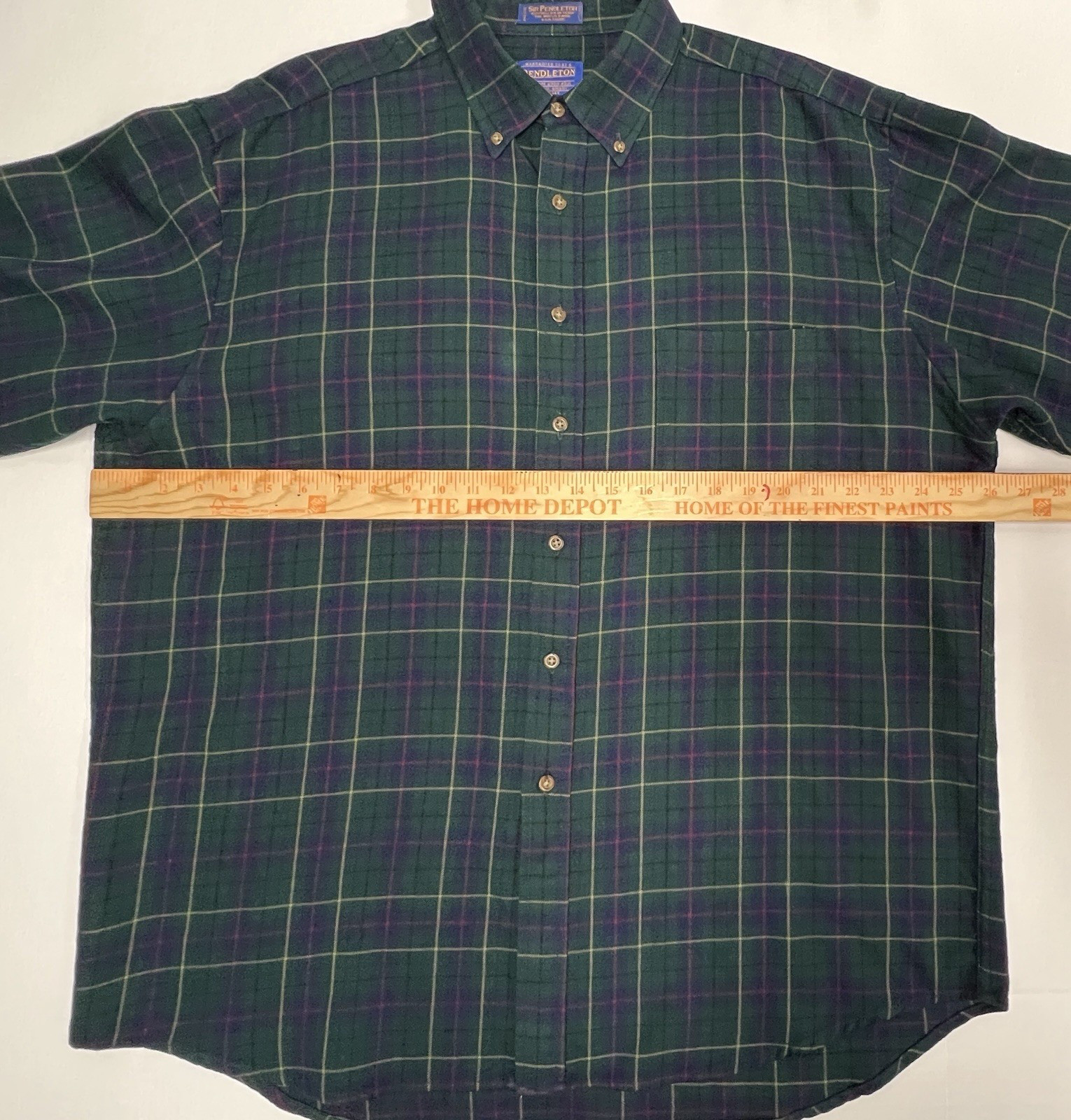 Sir Pendleton Wool Green Blue Tartan Long Sleeve Button Shirt – Extra Large XL