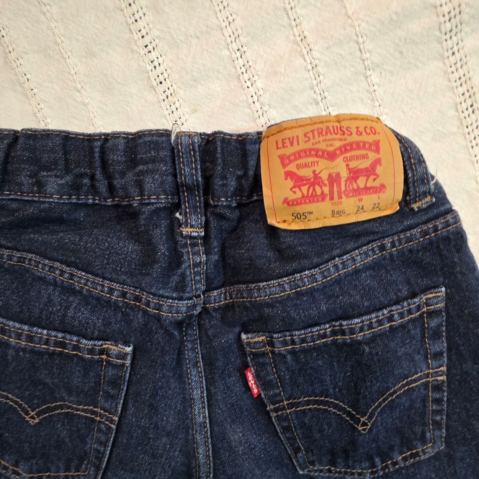 Levi’s 505 Regular Boys Jeans Dark Wash Size 8 REG W24 L22