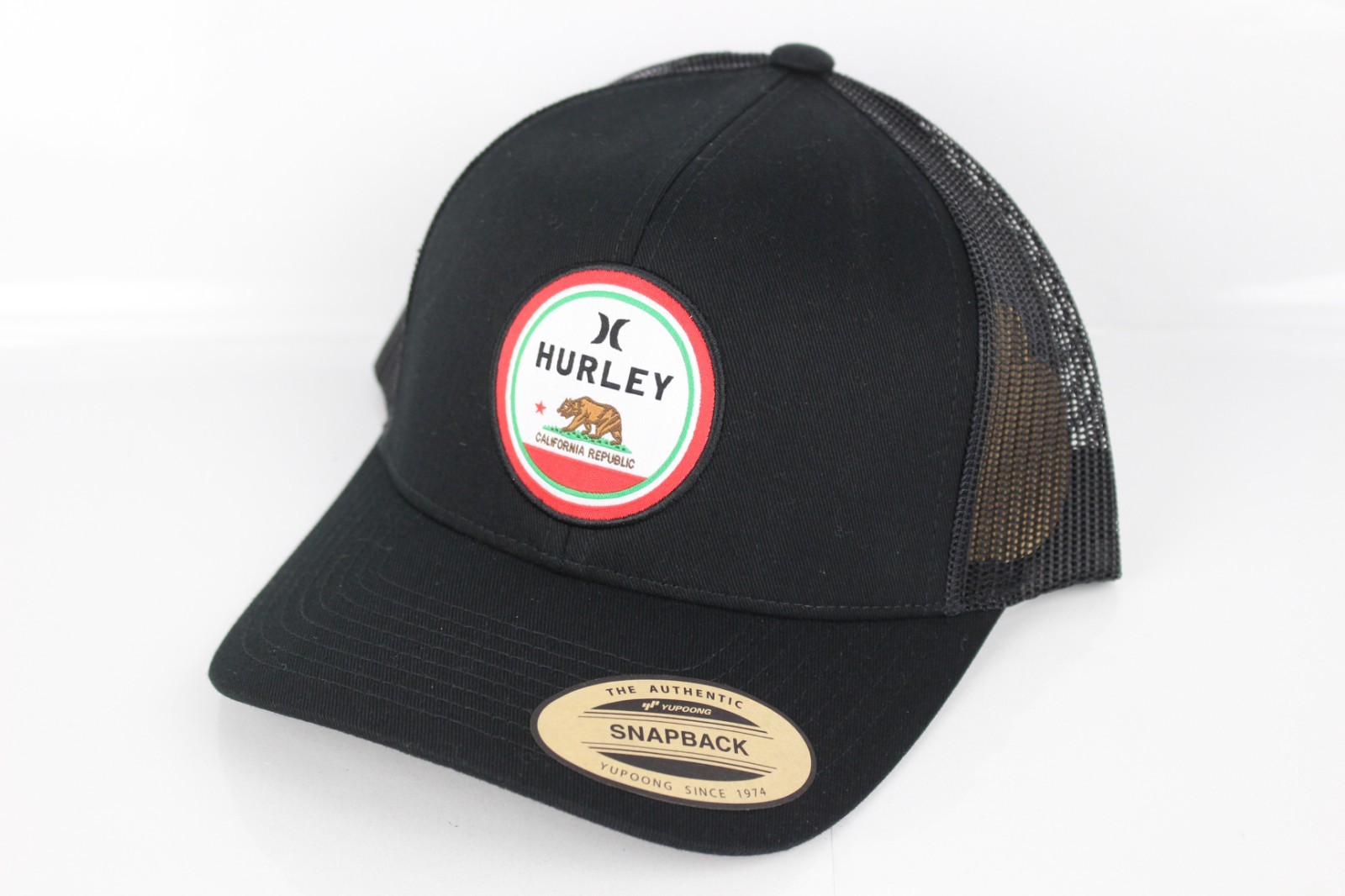 Hurley Men’s California Republic Local Trucker Snapback Hat Black Yupoong