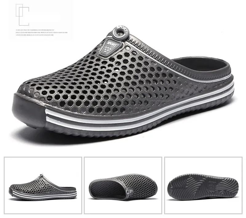 Comfortable Men Pool Sandals Summer Outdoor Beach Shoes Men Slip on Garden Clogs