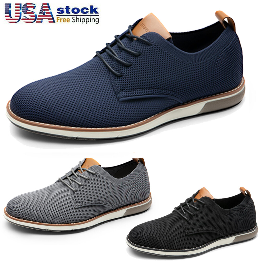 Men’s Casual Dress Oxfords Shoes Soft & Breathable Upper Business Derby Sneakers