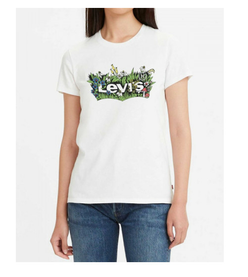 Levi’s Women’s Batwing Logo Perfect Tee White Floral T-Shirt Size XXS, XS NEW
