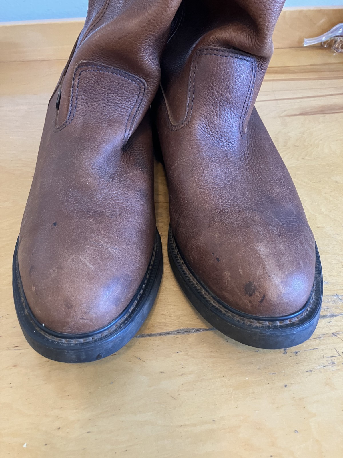 Wolverine Men’s Size 13/46 10 Inch Wellington Brown Leather Work Boots