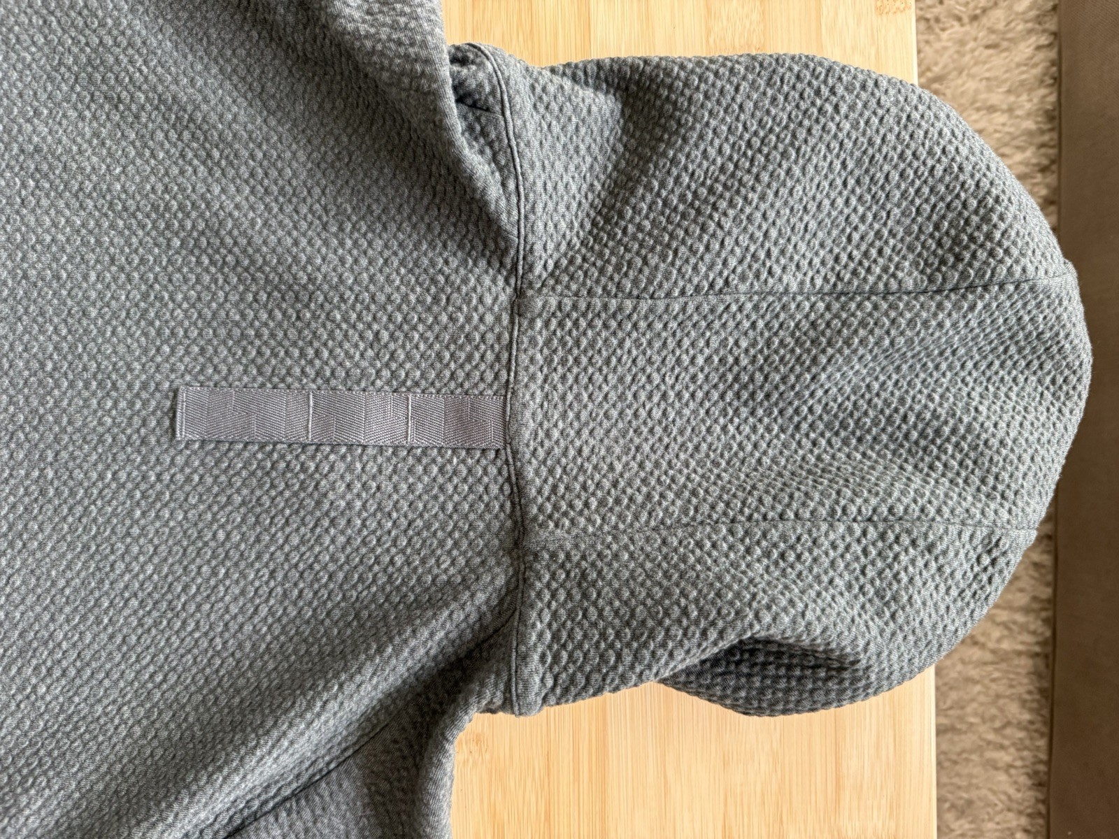 Lululemon Textured Double Knit Cotton Hoodie; Weathered Brown; Men’s XL
