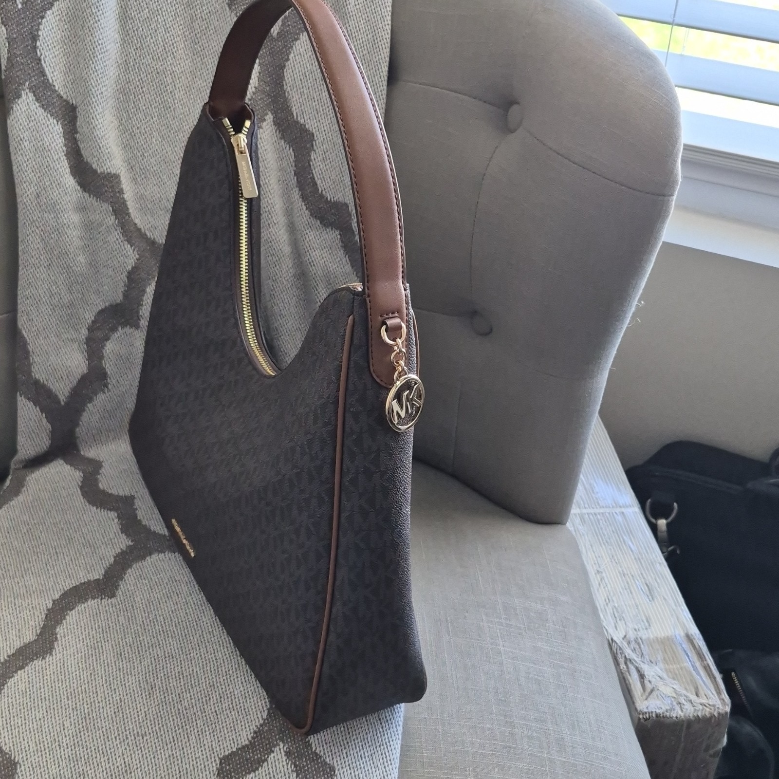 Michael Kors Nayla Medium Signature Logo Shoulder Bag