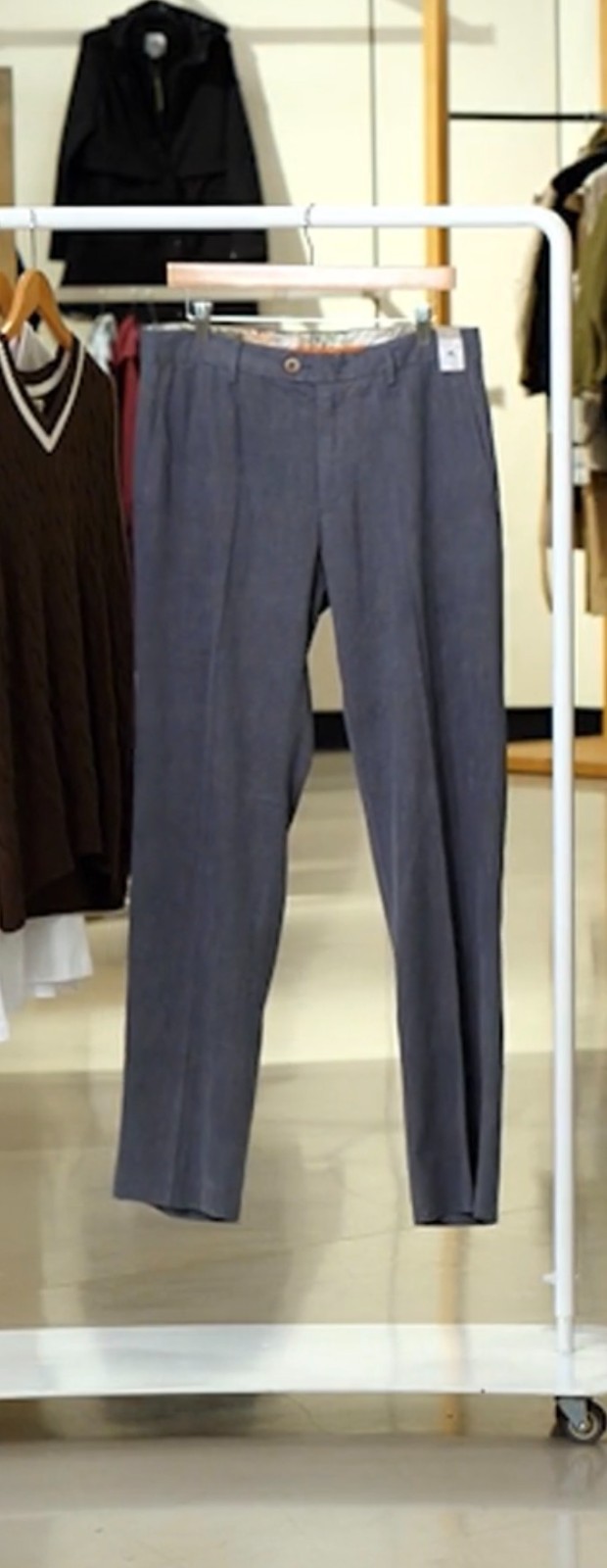 Tommy Bahama Men’s Ink  Grey Herringbone Silk Trousers Size XXL Great Condition