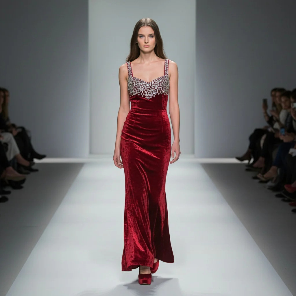 Velvet Vixen: The Berry Divine Evening Gown