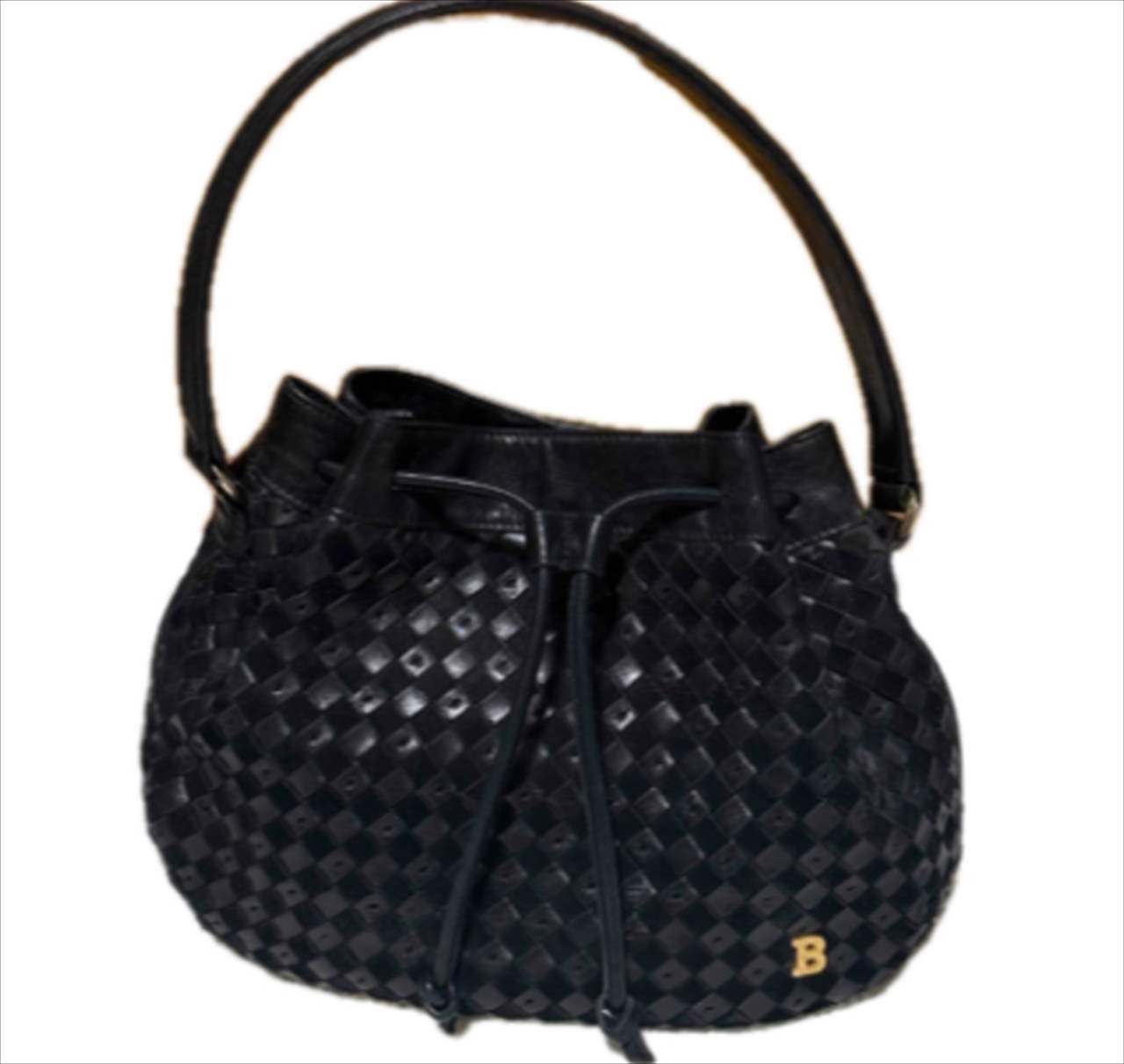 BALLY Shoulder Bag Leather Black Size: W:9.8 × H:7.9 in.