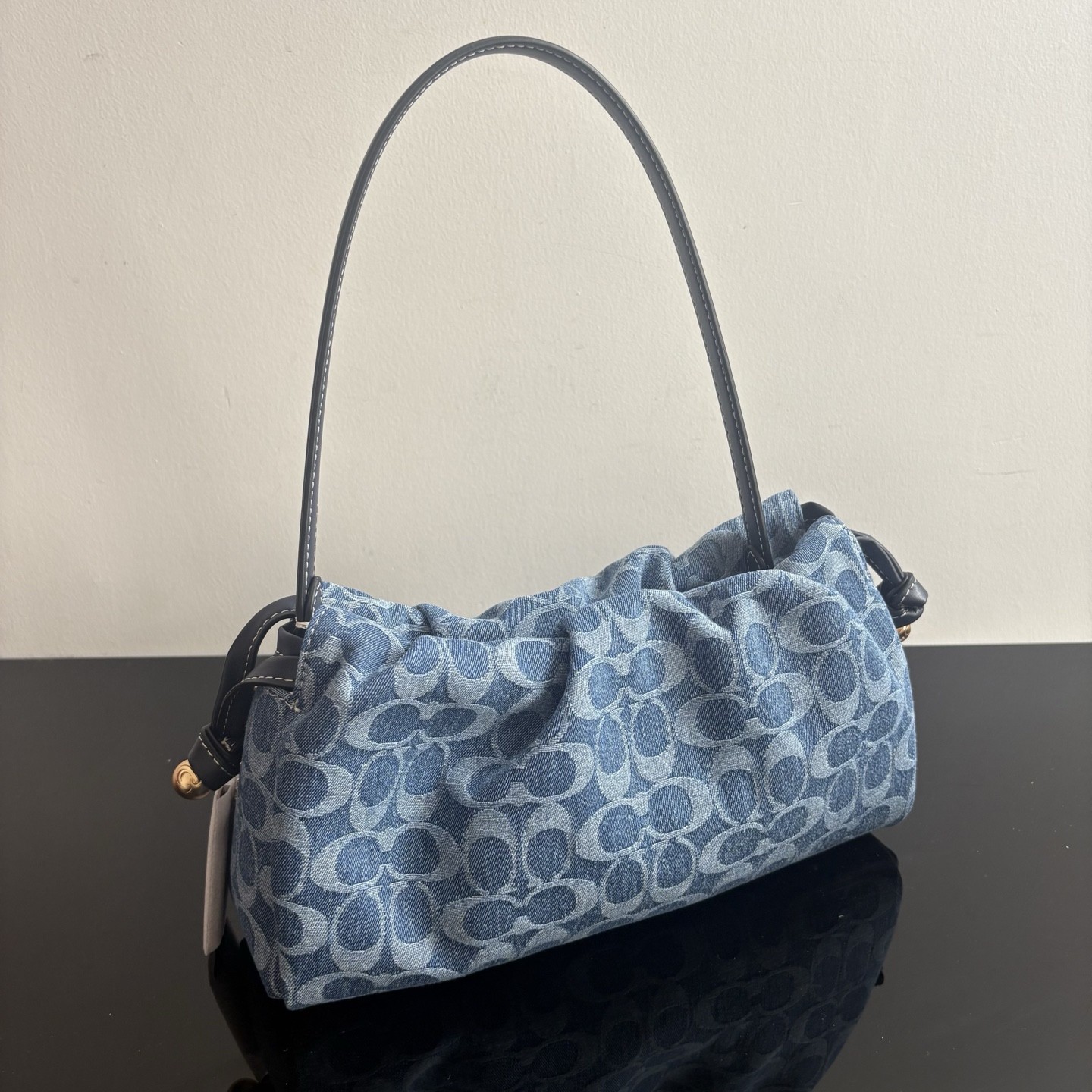 Coach CDE45 Faye Shoulder Bag Signature Denim 2WAY Gold HW Outlet New Japan