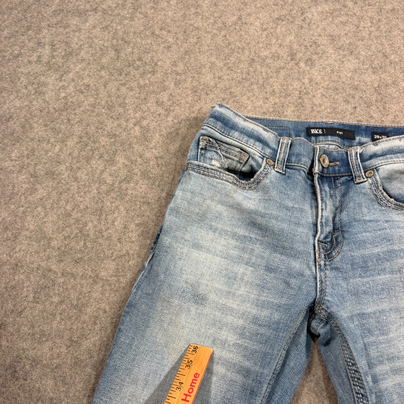BKE Medium Wash Blue Stretch Denim Alec Slim-Straight Jeans Men’s Size 29×29*
