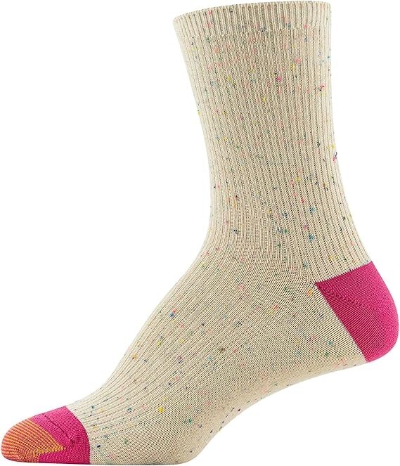 Gold Toe Womens Short Crew Socks 6 Pair Sz 6-9 Casual Ribbed Hiking Socks NWT