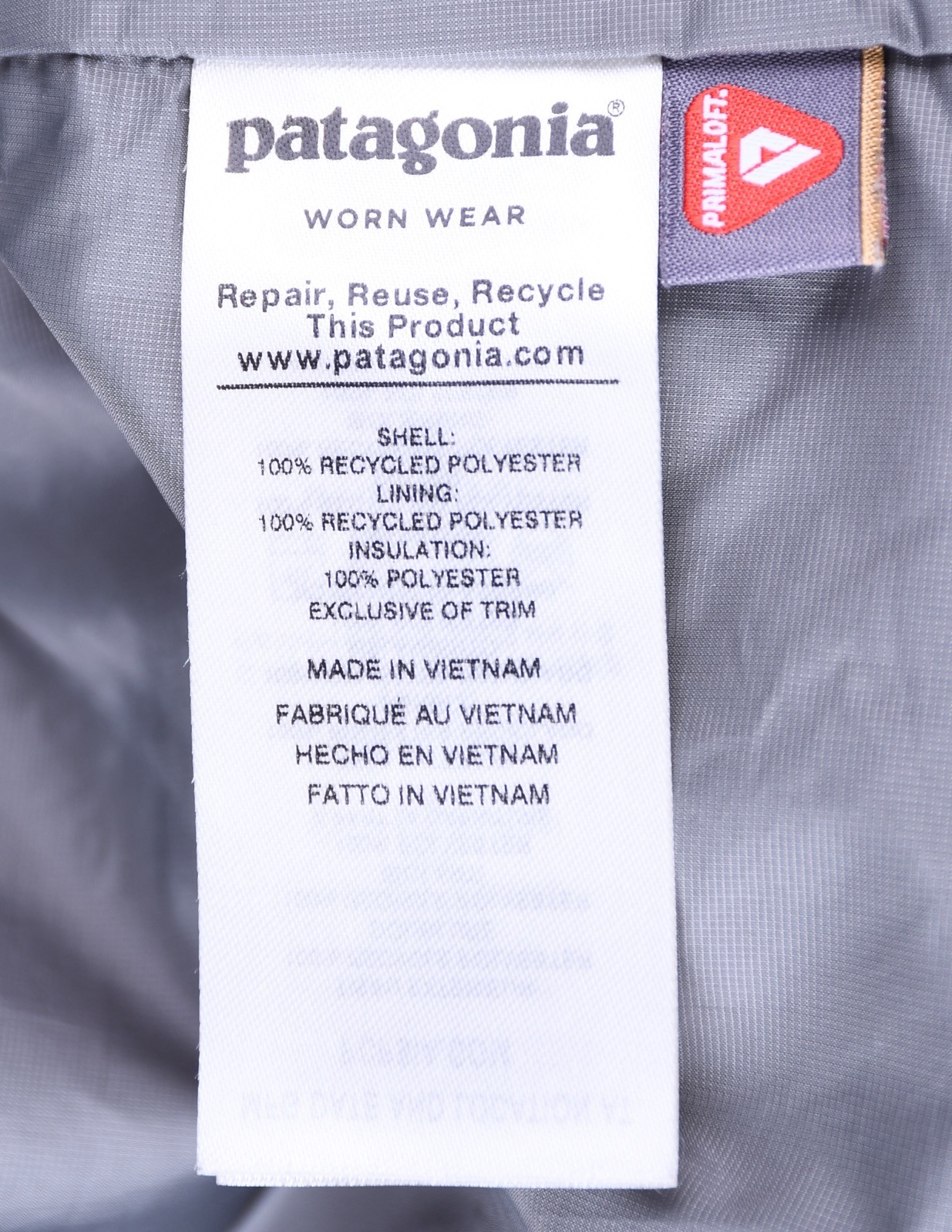 Patagonia Nano Puff Jacket Mens Large Gray Insulated Full Zip