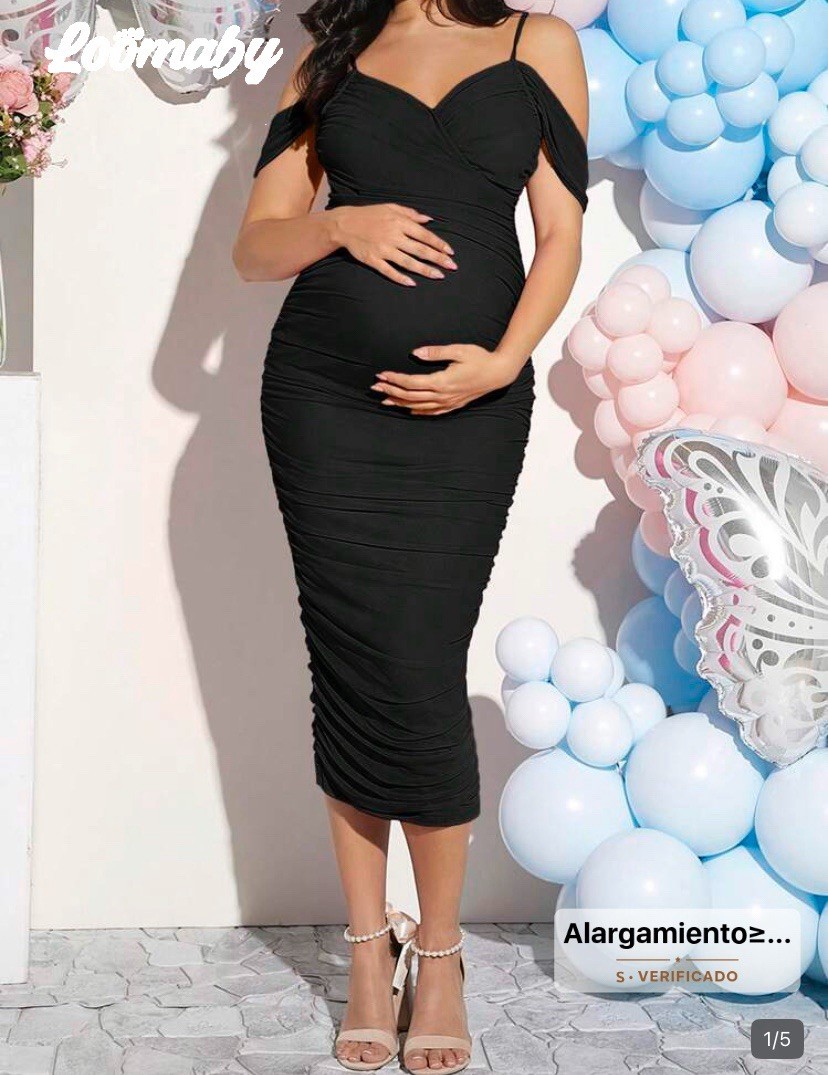 Maternity Dress (Form-fitting) Black, Size M