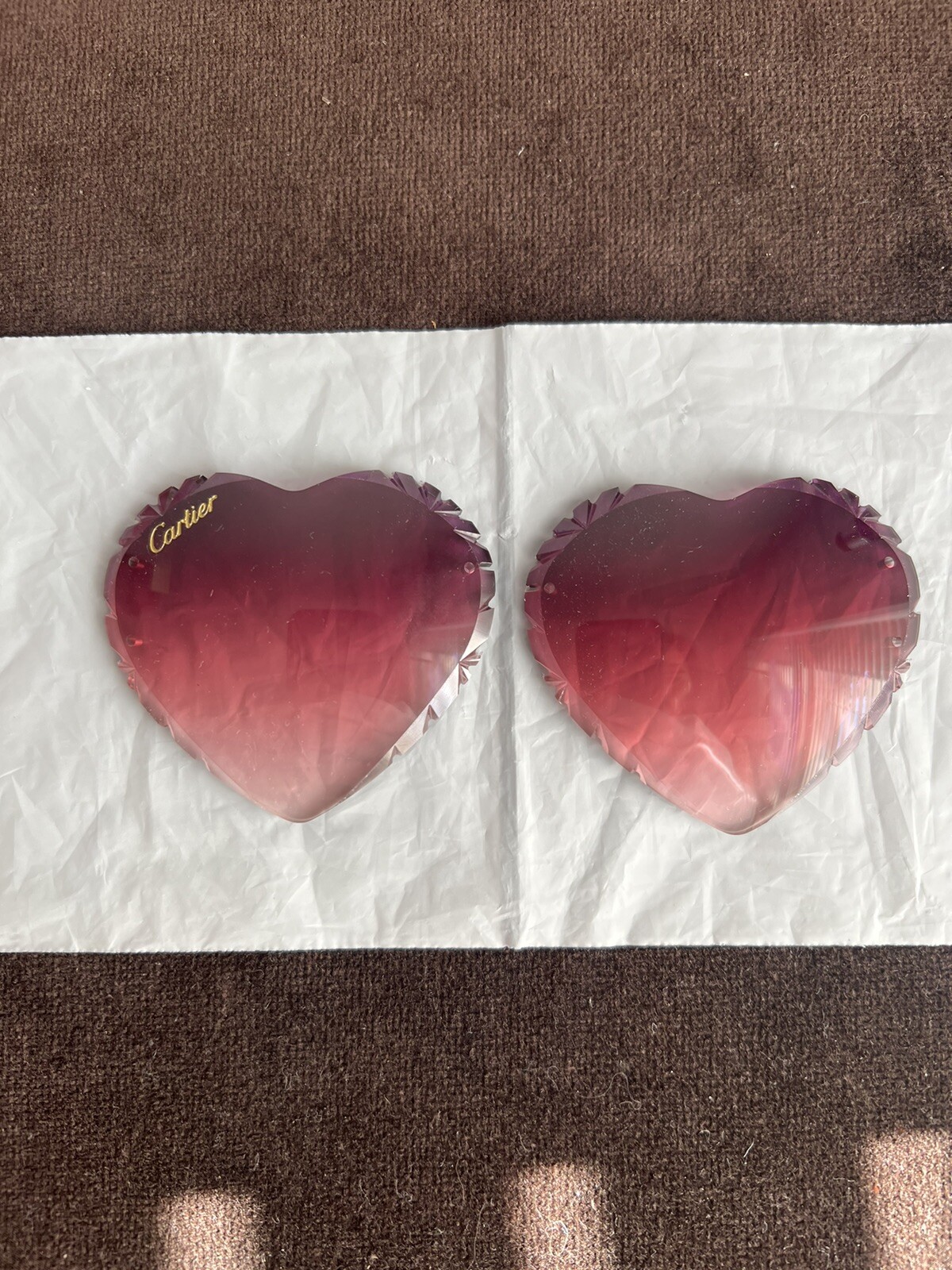 Red Gradient Pink Custom Diamond Cut Cartier Big c Heart Shape Style Lenses