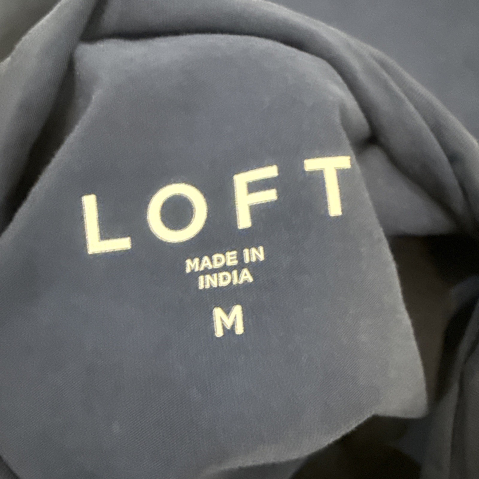 Loft Pleated Side Slit Top in Navy Blue SizeM
